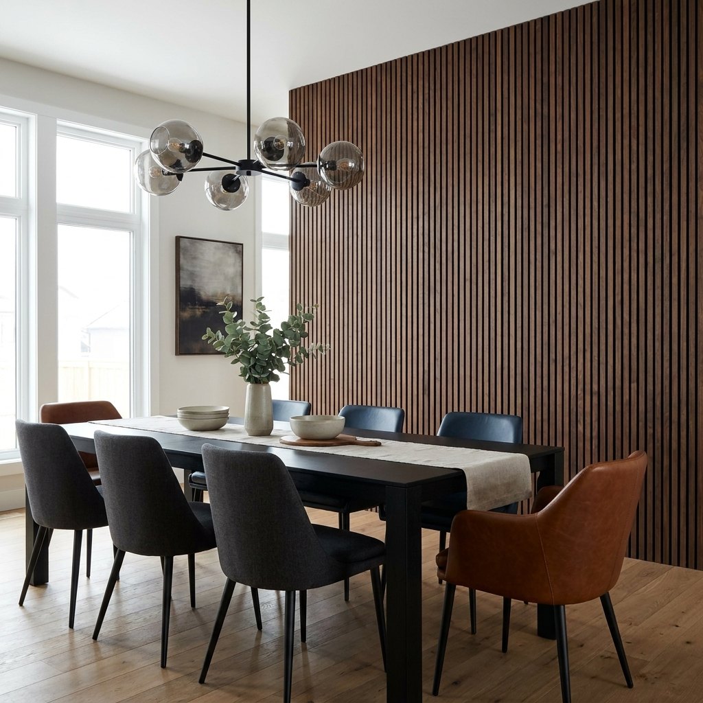 Peel & Press Wood Slat Wall Panels — 106 × 43 in — Walnut