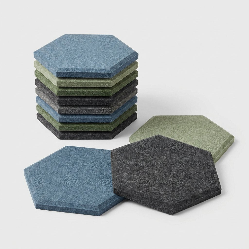 Hex Felt Sound Panels — Pack of 12