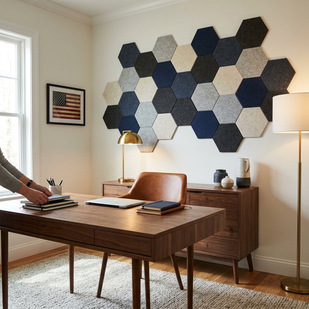 Hex Felt Sound Panels — Pack of 12