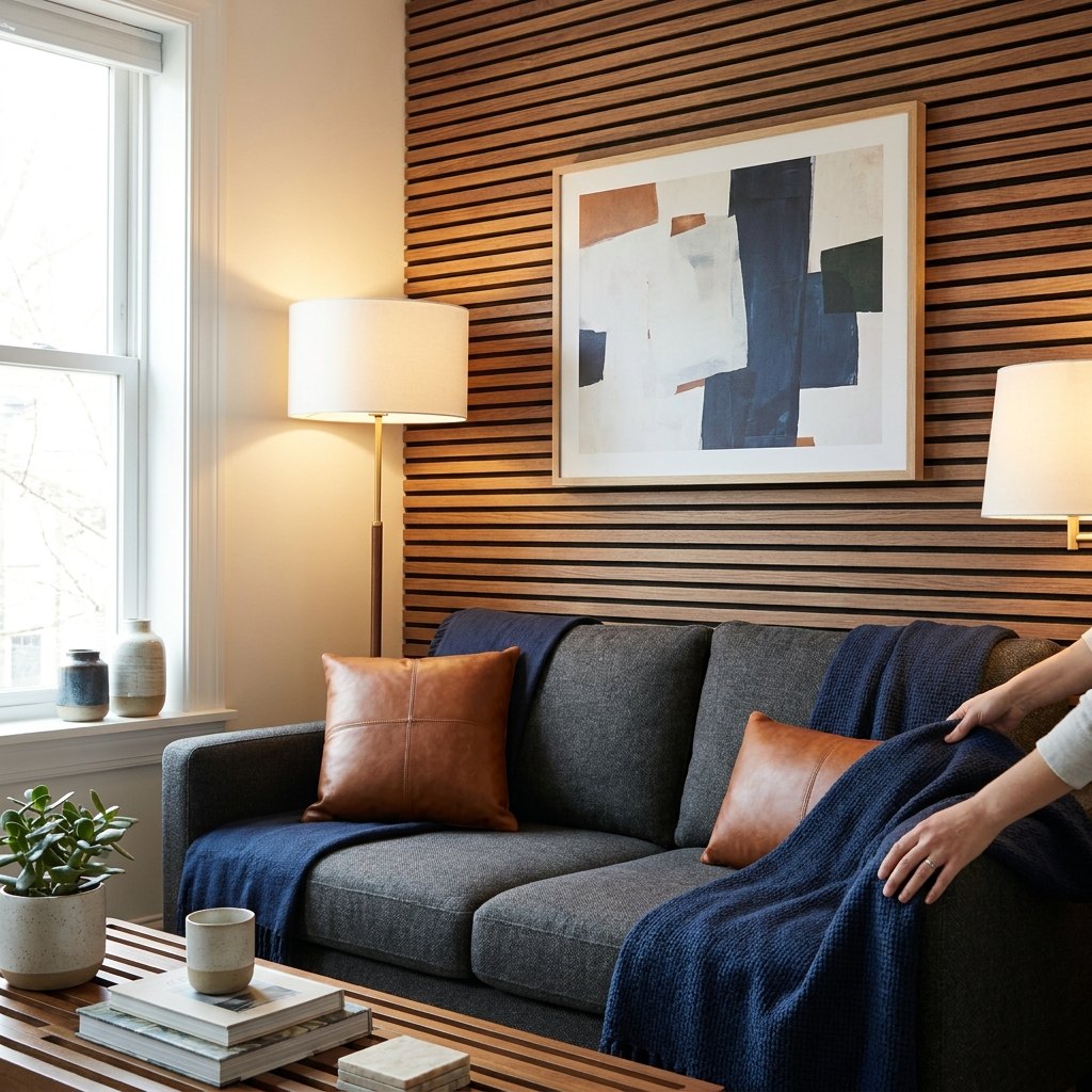 Short Wood Slat Panels — 94 × 24 in