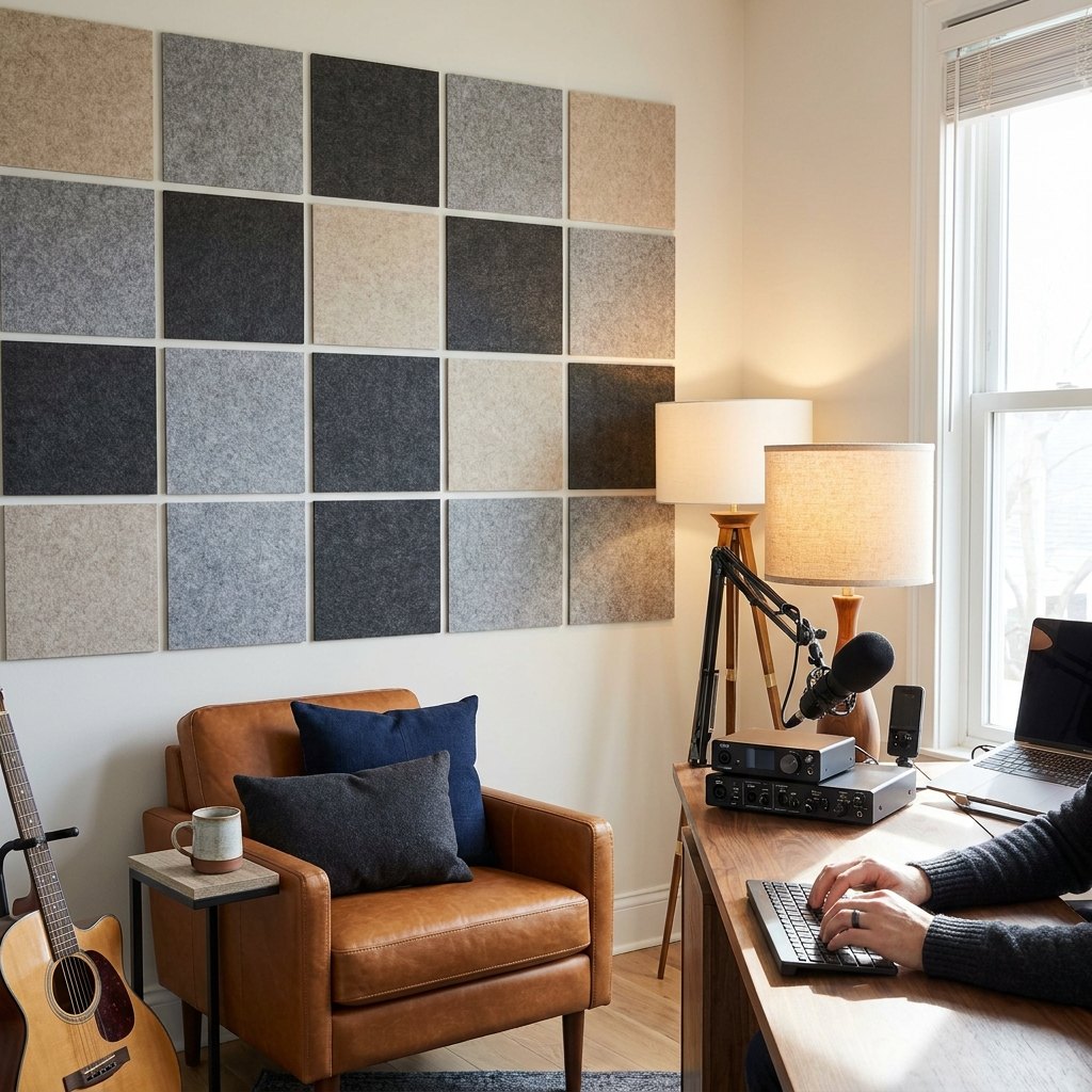 Square Felt Acoustic Tiles 12 × 12 in — 12 Pack