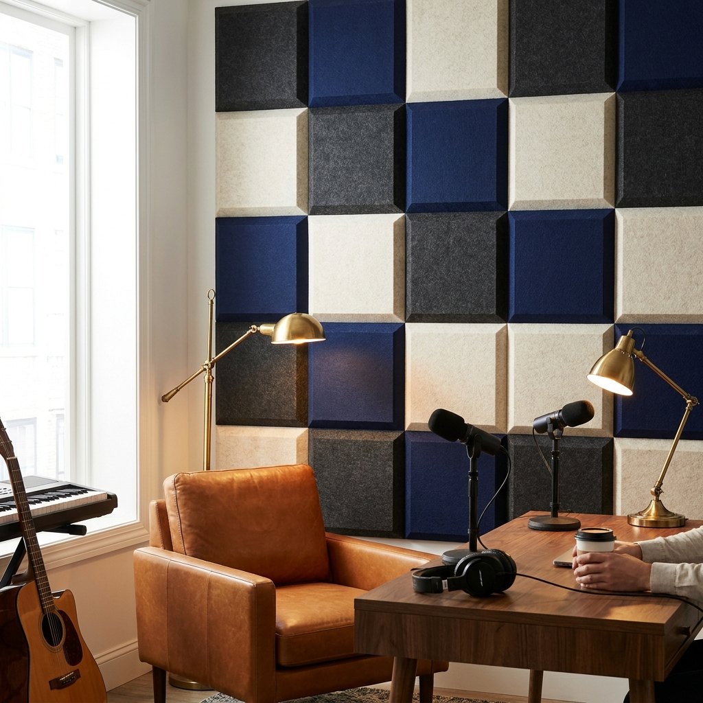 Square Felt Acoustic Tiles 12 × 12 in — 12 Pack